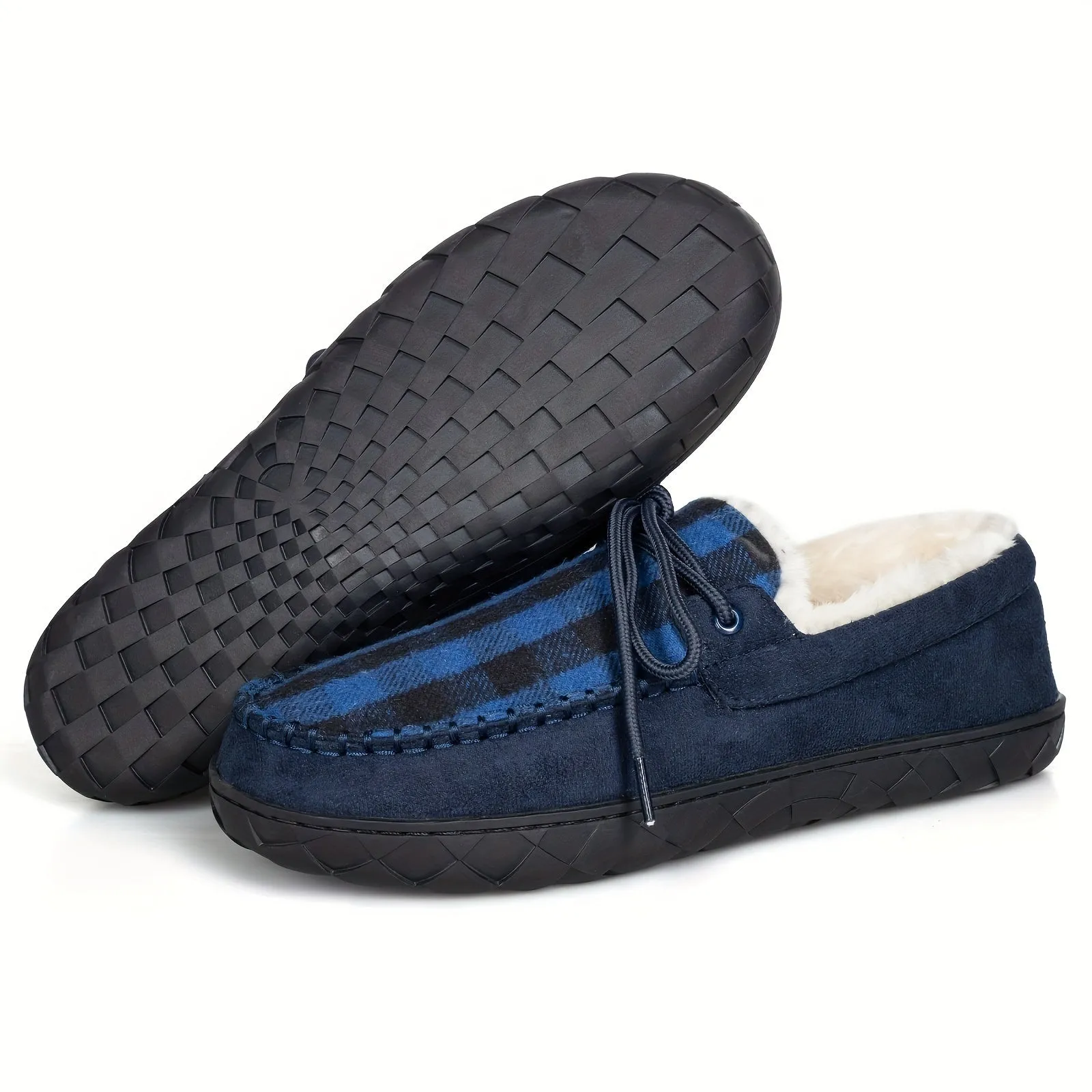 Men's Size 16 Plus Size Vintage Thermal Loafers with Plush Lining