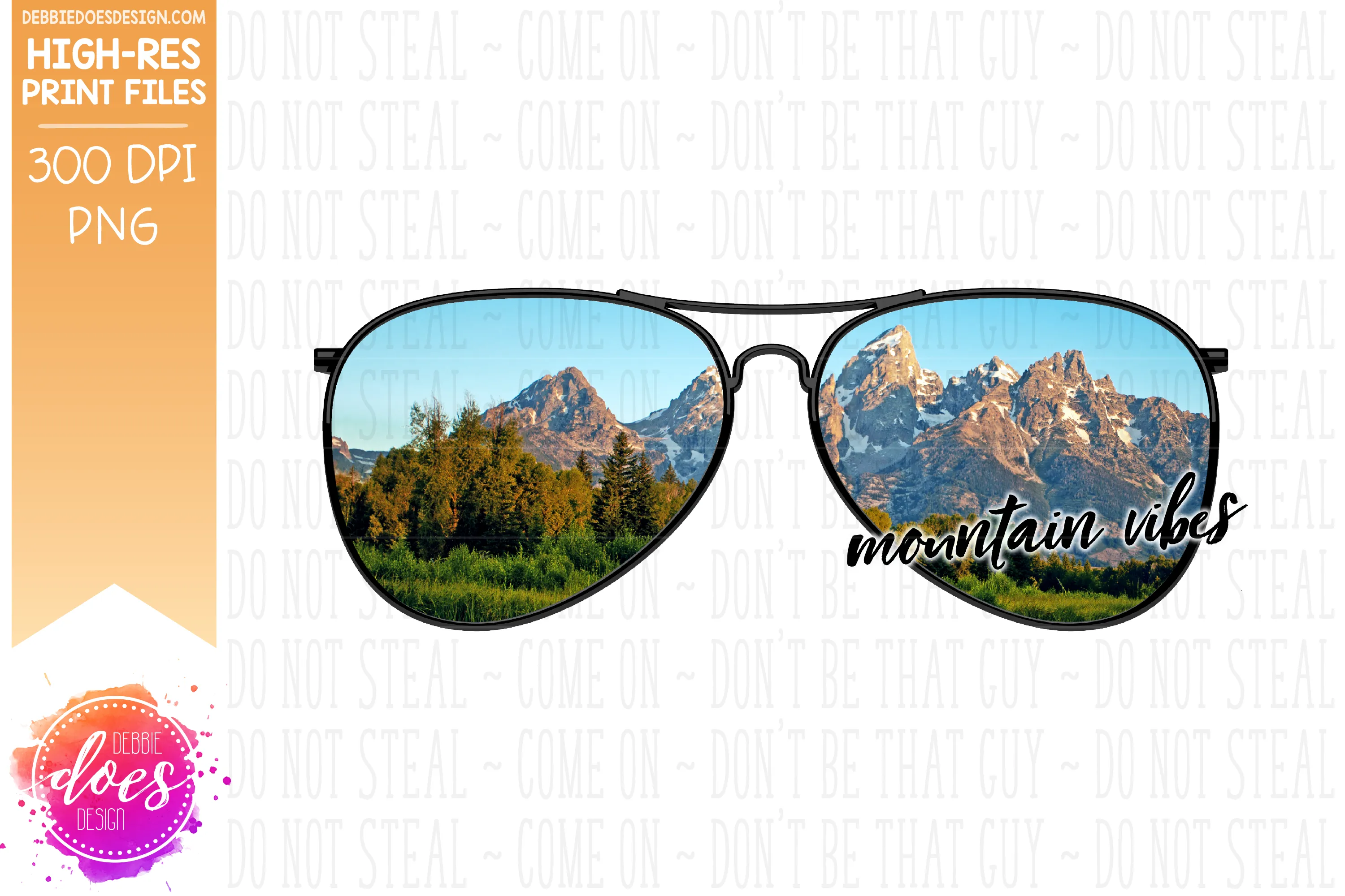 Mountain Vibes Sunglasses - Sublimation/Printable Design