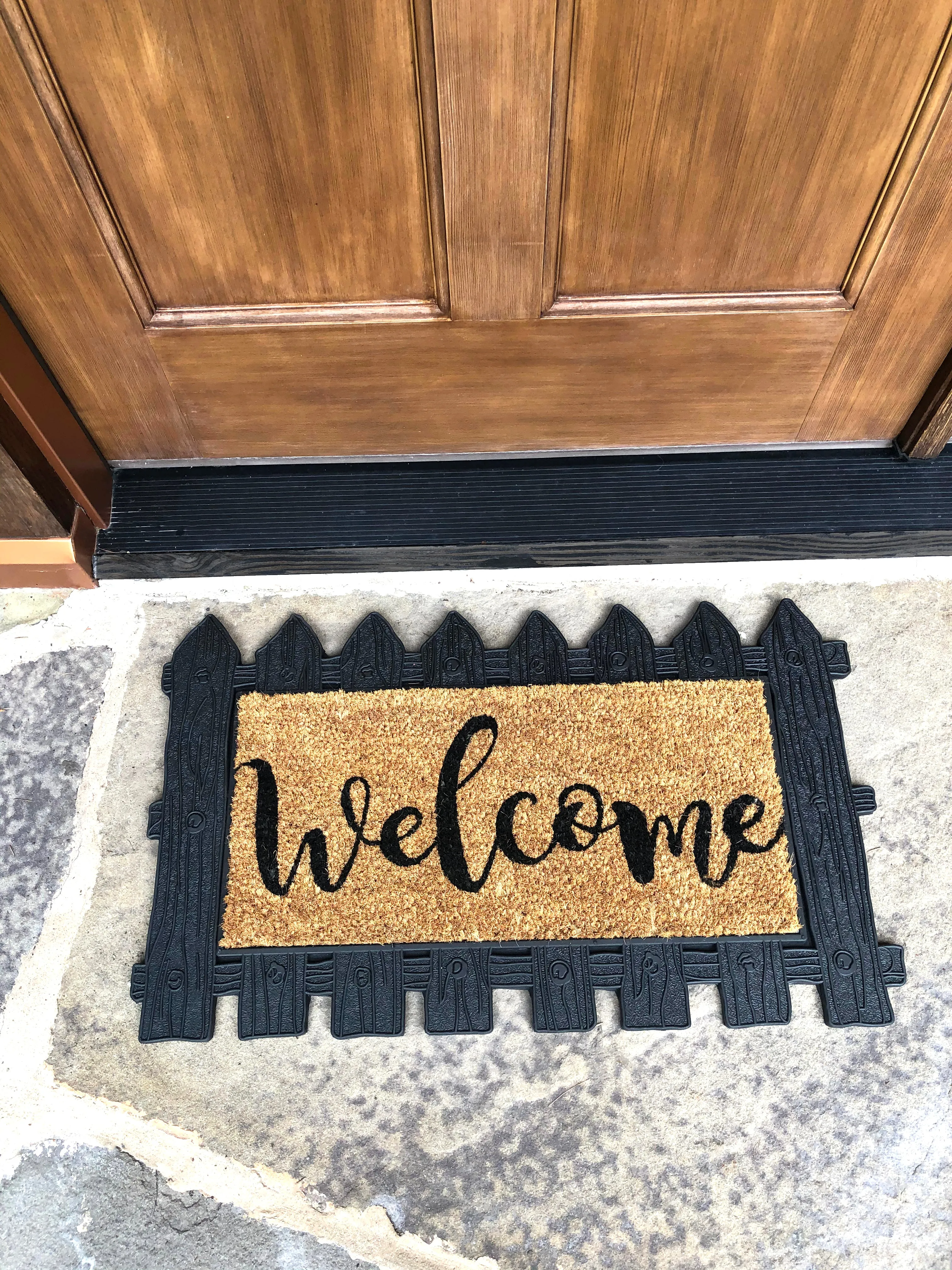Rubber & Coir Welcome Mat with Replaceable Insert