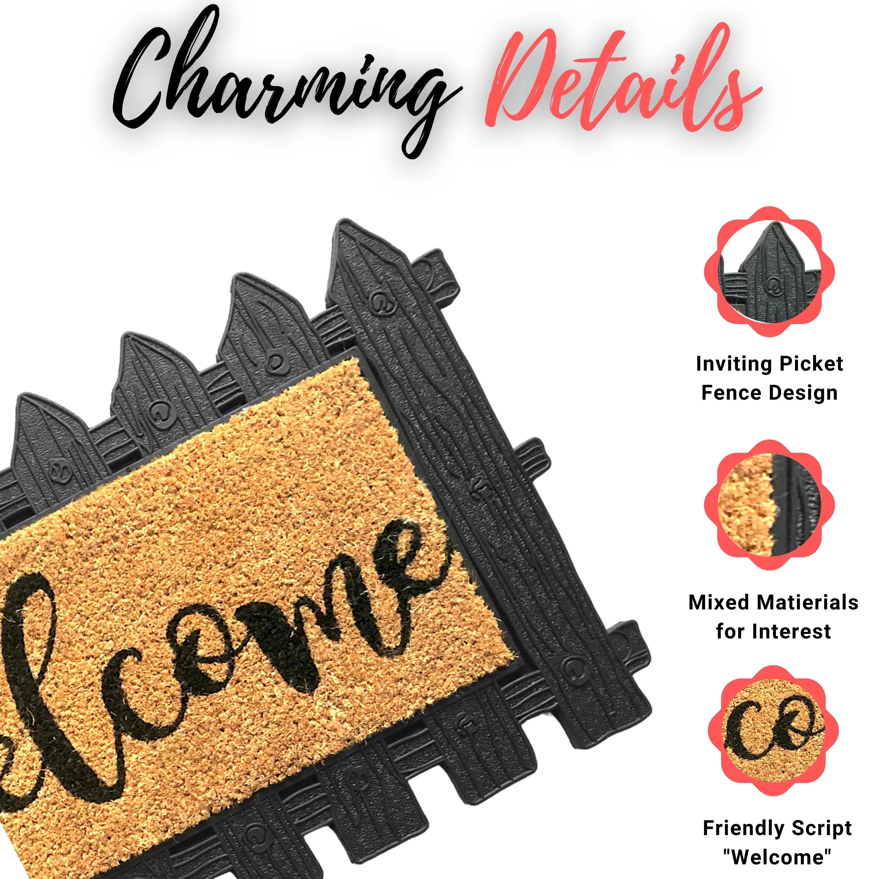 Rubber & Coir Welcome Mat with Replaceable Insert