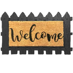 Rubber & Coir Welcome Mat with Replaceable Insert