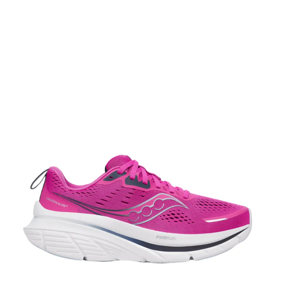 Saucony Women's Guide 18 Running Shoes in Fuchsia/Navy SS25 - Online Exclusive