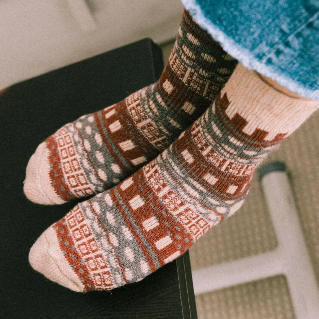 Sofia Fair Isle Nordic Woollen Socks
