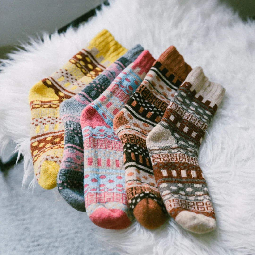 Sofia Fair Isle Nordic Woollen Socks