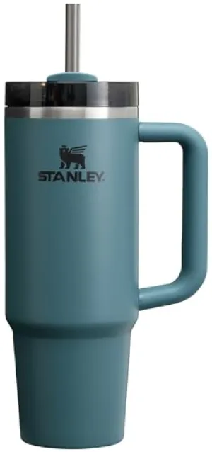 Stanley Quencher H2.0 FlowState Stainless Steel Vacuum Insulated Tumbler with Lid and Straw for Water, Iced Tea or Coffee, Smoothie and More, Blue Spruce, 30oz