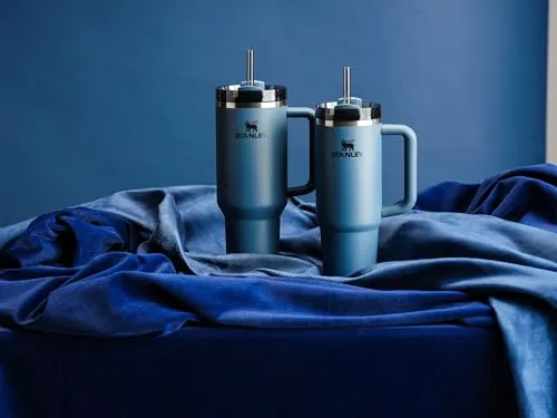 Stanley Quencher H2.0 FlowState Stainless Steel Vacuum Insulated Tumbler with Lid and Straw for Water, Iced Tea or Coffee, Smoothie and More, Blue Spruce, 30oz