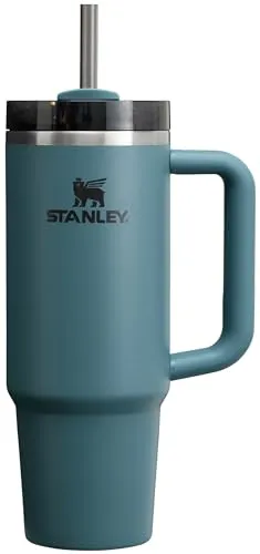 Stanley Quencher H2.0 FlowState Stainless Steel Vacuum Insulated Tumbler with Lid and Straw for Water, Iced Tea or Coffee, Smoothie and More, Blue Spruce, 30oz