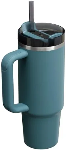 Stanley Quencher H2.0 FlowState Stainless Steel Vacuum Insulated Tumbler with Lid and Straw for Water, Iced Tea or Coffee, Smoothie and More, Blue Spruce, 30oz