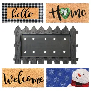 Welcome Picket Fence Mat 3 Piece Sale Bundle