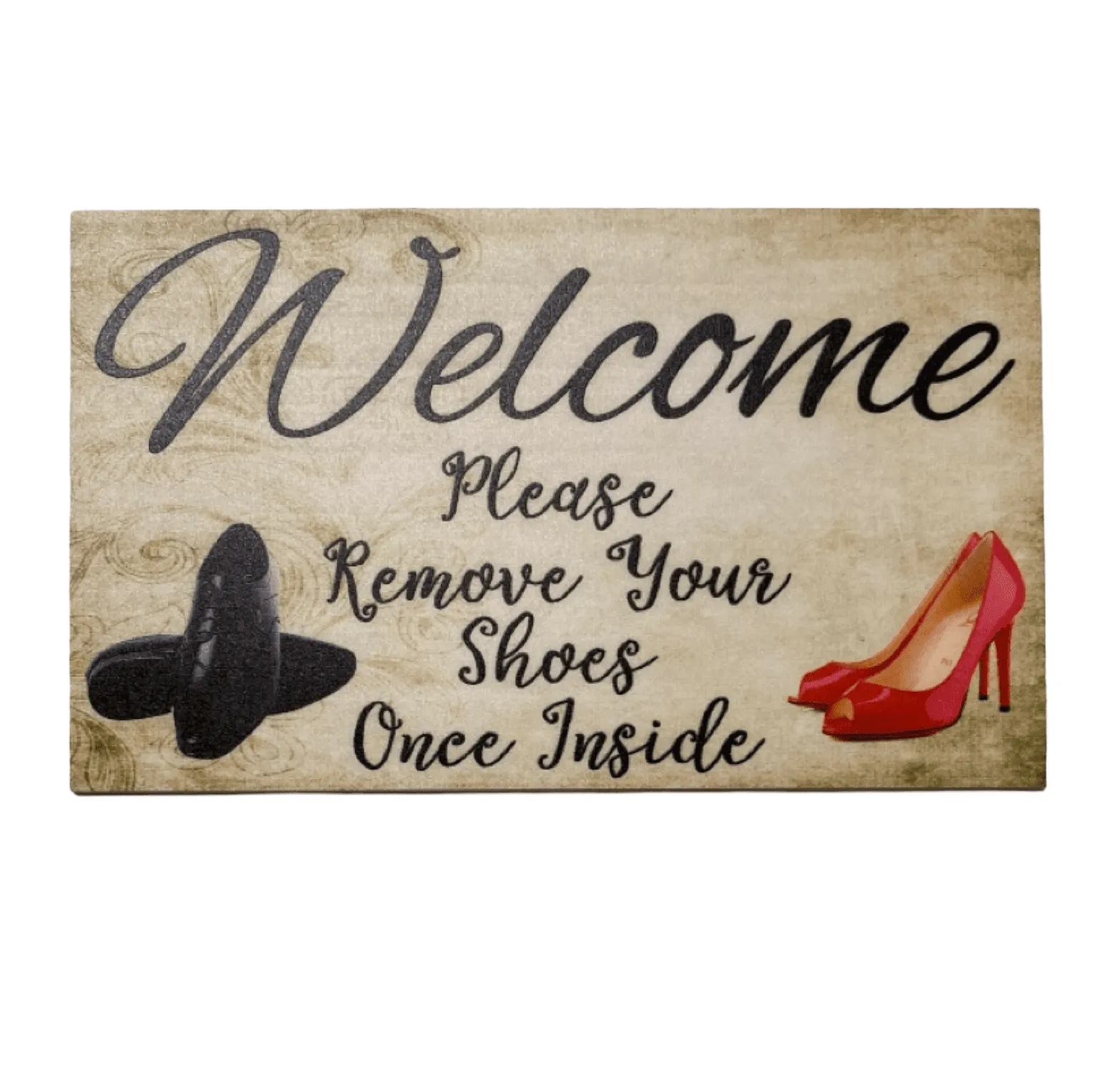 Welcome Remove Your Shoes Vintage Sign