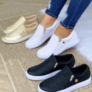 Women Comfy Slip On Flat Walking Shoes
