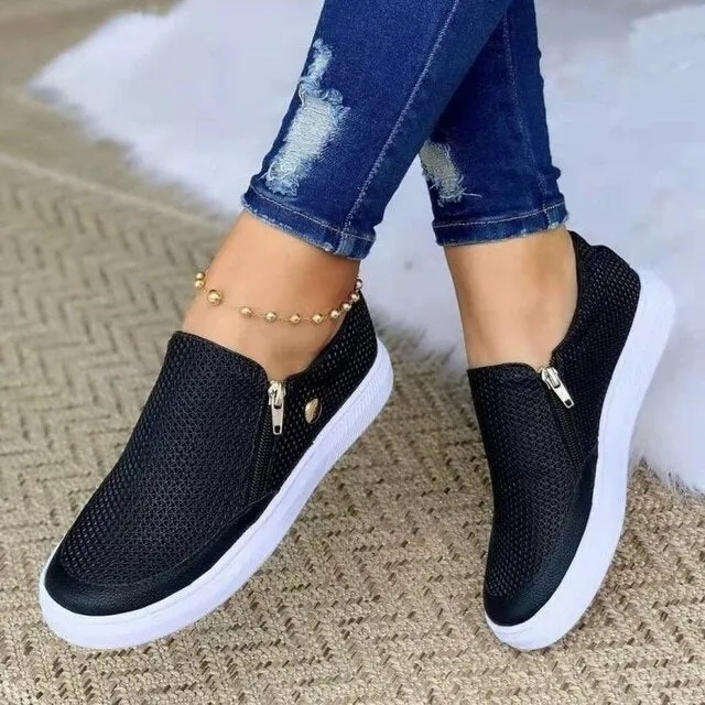 Women Comfy Slip On Flat Walking Shoes