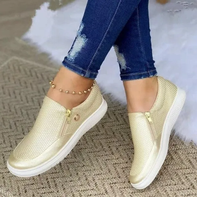 Women Comfy Slip On Flat Walking Shoes
