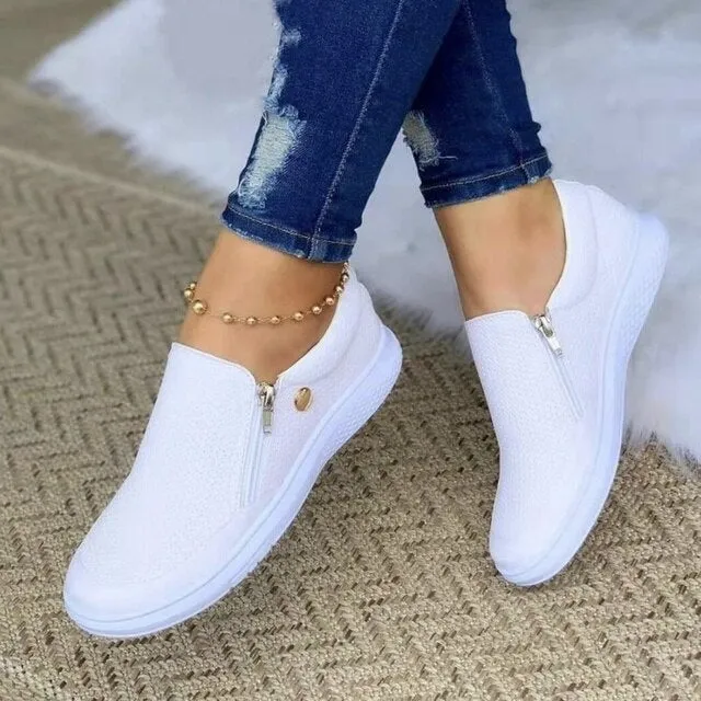 Women Comfy Slip On Flat Walking Shoes